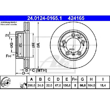 Disc frana ATE 24.0124-0165.1 Disc frana ATE 24.0124-0165.1