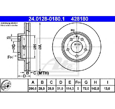 Disc frana ATE 24.0128-0180.1 Disc frana ATE 24.0128-0180.1