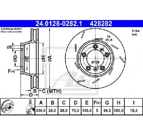 Disc frana ATE 24.0128-0282.1 Disc frana ATE 24.0128-0282.1