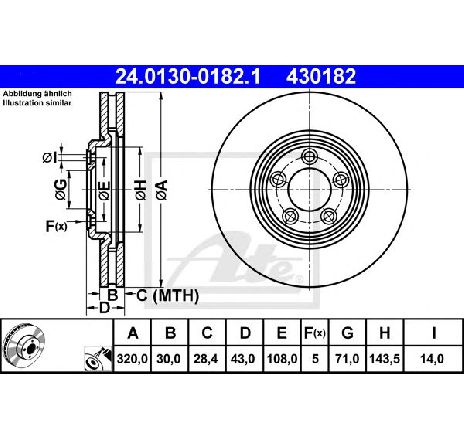 Disc frana ATE 24.0130-0182.1 Disc frana ATE 24.0130-0182.1