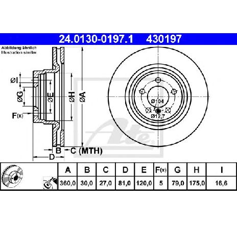 Disc frana ATE 24.0130-0197.1 Disc frana ATE 24.0130-0197.1