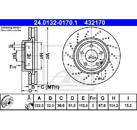 Disc frana ATE 24.0132-0170.1 Disc frana ATE 24.0132-0170.1