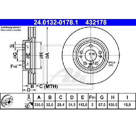 Disc frana ATE 24.0132-0178.1 Disc frana ATE 24.0132-0178.1