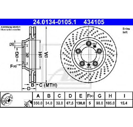 Disc frana ATE 24.0134-0105.1</br>Piesa auto pentru Frana disc Disc frana ATE 24.0134-0105.1</br>Piesa auto pentru Frana disc