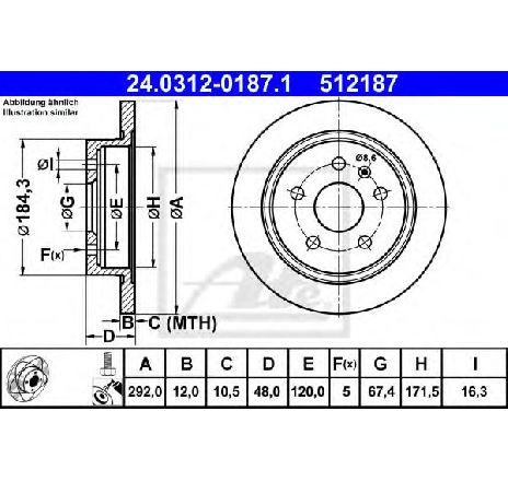 Disc frana ATE 24.0312-0187.1 Disc frana ATE 24.0312-0187.1