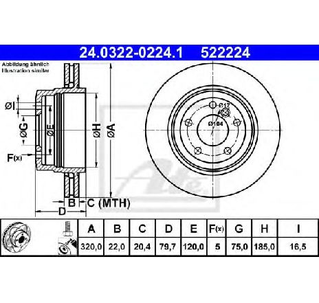 Disc frana ATE 24.0322-0224.1 Disc frana ATE 24.0322-0224.1