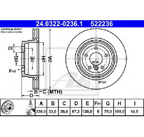 Disc frana ATE 24.0322-0236.1 Disc frana ATE 24.0322-0236.1