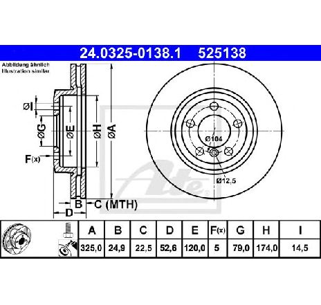 Disc frana ATE 24.0325-0138.1 Disc frana ATE 24.0325-0138.1