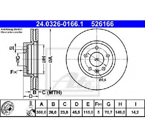 Disc frana ATE 24.0326-0166.1 Disc frana ATE 24.0326-0166.1