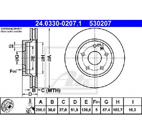Disc frana ATE 24.0330-0207.1 Disc frana ATE 24.0330-0207.1