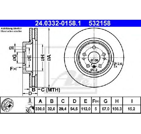 Disc frana ATE 24.0332-0158.1 Disc frana ATE 24.0332-0158.1