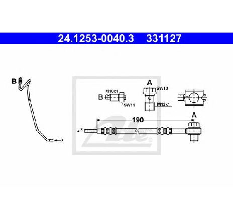 Furtun frana ATE 24.1253-0040.3</br>Piesa auto pentru Frana de performanta Furtun frana ATE 24.1253-0040.3</br>Piesa auto pentru Frana de performanta