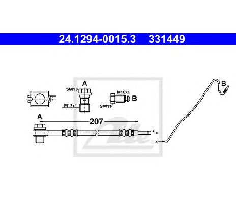 Furtun frana ATE 24.1294-0015.3</br>Piesa auto pentru Frana de performanta Furtun frana ATE 24.1294-0015.3</br>Piesa auto pentru Frana de performanta