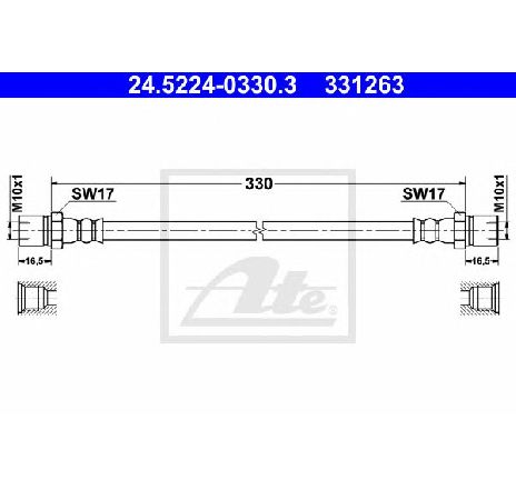 Furtun frana ATE 24.5224-0330.3</br>Piesa auto pentru Frana de performanta Furtun frana ATE 24.5224-0330.3</br>Piesa auto pentru Frana de performanta
