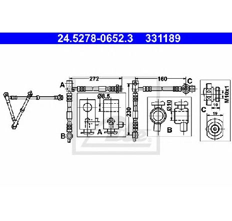 Furtun frana ATE 24.5278-0652.3</br>Piesa auto pentru Frana de performanta Furtun frana ATE 24.5278-0652.3</br>Piesa auto pentru Frana de performanta