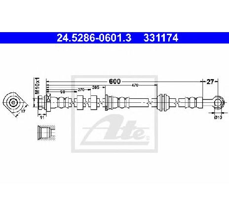 Furtun frana ATE 24.5286-0601.3</br>Piesa auto pentru Frana de performanta Furtun frana ATE 24.5286-0601.3</br>Piesa auto pentru Frana de performanta