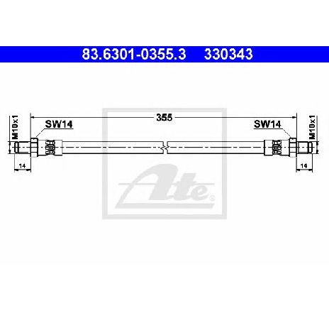 Furtun frana ATE 83.6301-0355.3</br>Piesa auto pentru Frana de performanta Furtun frana ATE 83.6301-0355.3</br>Piesa auto pentru Frana de performanta