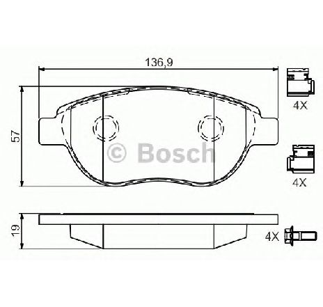 Set placute frana,frana disc BOSCH 0 986 494 602 Set placute frana,frana disc BOSCH 0 986 494 602