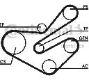 Set curea transmisie cu caneluri CONTITECH 6PK1750D2</br>Piesa auto pentru Curea distributie