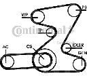 Set curea transmisie cu caneluri CONTITECH 6PK2080D2