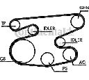 Set curea transmisie cu caneluri CONTITECH 6PK2215D1