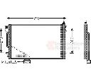 Condensator, climatizare VAN WEZEL 30005200</br>Piesa auto pentru Sistem de aer conditionat