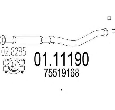 Racord evacuare MTS 01.11190</br>Piesa auto pentru Piese de montaj individuale Racord evacuare MTS 01.11190</br>Piesa auto pentru Piese de montaj individuale