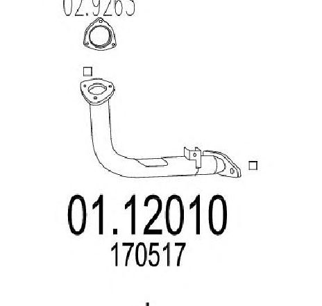 Racord evacuare MTS 01.12010</br>Piesa auto pentru Piese de montaj individuale Racord evacuare MTS 01.12010</br>Piesa auto pentru Piese de montaj individuale