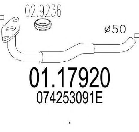 Racord evacuare MTS 01.17920</br>Piesa auto pentru Piese de montaj individuale Racord evacuare MTS 01.17920</br>Piesa auto pentru Piese de montaj individuale