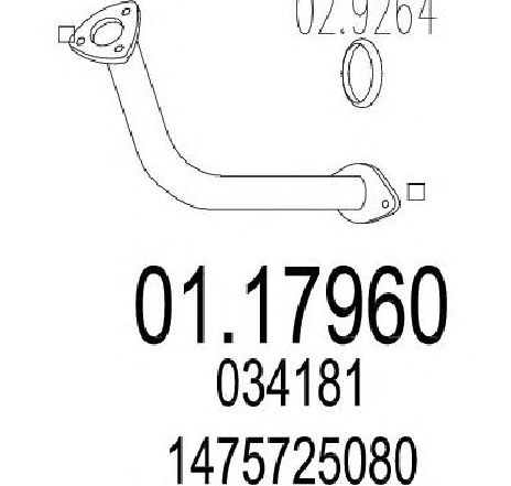 Racord evacuare MTS 01.17960</br>Piesa auto pentru Piese de montaj individuale Racord evacuare MTS 01.17960</br>Piesa auto pentru Piese de montaj individuale