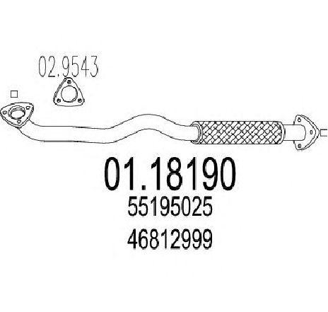 Racord evacuare MTS 01.18190</br>Piesa auto pentru Piese de montaj individuale Racord evacuare MTS 01.18190</br>Piesa auto pentru Piese de montaj individuale