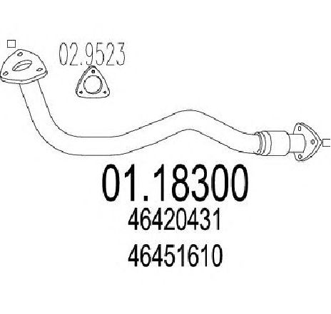 Racord evacuare MTS 01.18300</br>Piesa auto pentru Piese de montaj individuale Racord evacuare MTS 01.18300</br>Piesa auto pentru Piese de montaj individuale