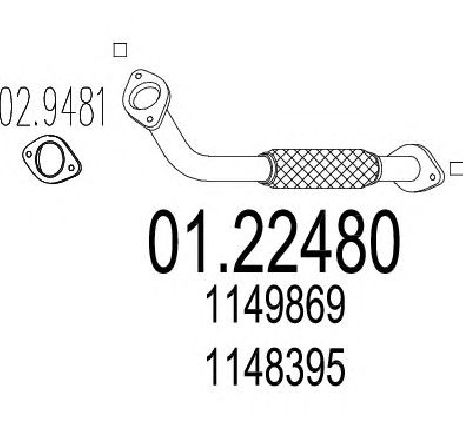 Racord evacuare MTS 01.22480</br>Piesa auto pentru Piese de montaj individuale Racord evacuare MTS 01.22480</br>Piesa auto pentru Piese de montaj individuale