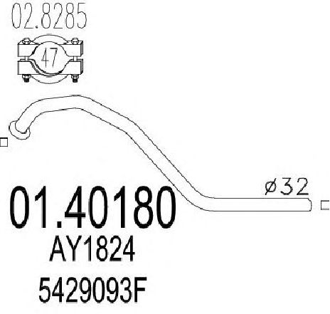 Racord evacuare MTS 01.40180</br>Piesa auto pentru Piese de montaj individuale Racord evacuare MTS 01.40180</br>Piesa auto pentru Piese de montaj individuale