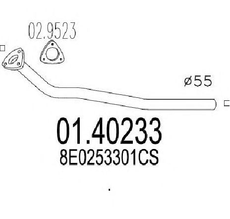 Racord evacuare MTS 01.40233</br>Piesa auto pentru Piese de montaj individuale Racord evacuare MTS 01.40233</br>Piesa auto pentru Piese de montaj individuale