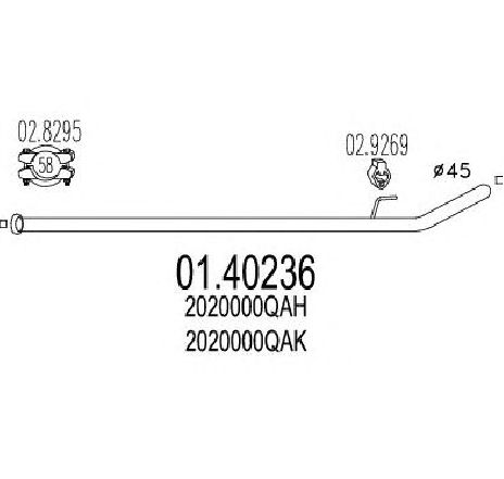 Racord evacuare MTS 01.40236</br>Piesa auto pentru Piese de montaj individuale Racord evacuare MTS 01.40236</br>Piesa auto pentru Piese de montaj individuale