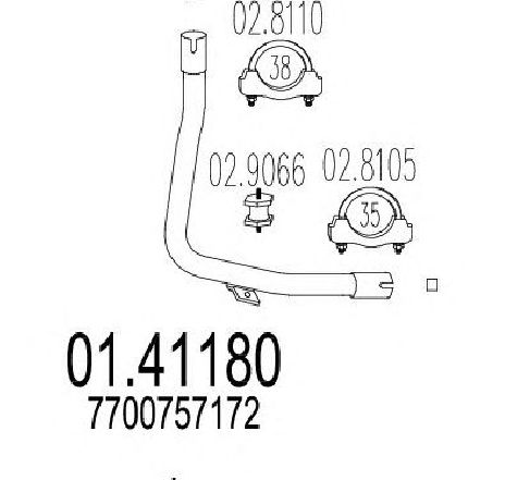 Racord evacuare MTS 01.41180</br>Piesa auto pentru Piese de montaj individuale Racord evacuare MTS 01.41180</br>Piesa auto pentru Piese de montaj individuale