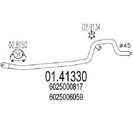 Racord evacuare MTS 01.41330</br>Piesa auto pentru Piese de montaj individuale Racord evacuare MTS 01.41330</br>Piesa auto pentru Piese de montaj individuale