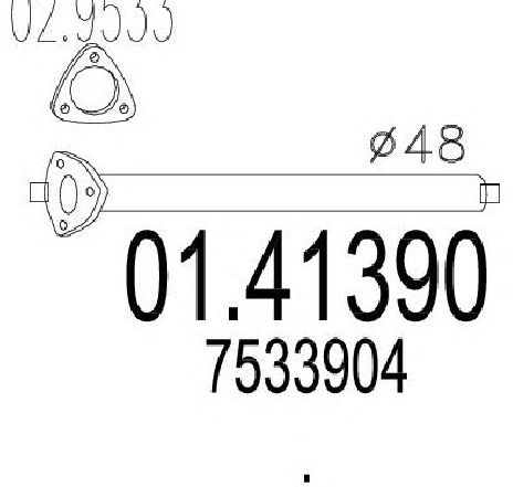 Racord evacuare MTS 01.41390</br>Piesa auto pentru Piese de montaj individuale Racord evacuare MTS 01.41390</br>Piesa auto pentru Piese de montaj individuale