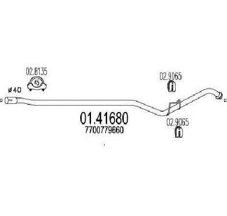 Racord evacuare MTS 01.41680</br>Piesa auto pentru Piese de montaj individuale Racord evacuare MTS 01.41680</br>Piesa auto pentru Piese de montaj individuale