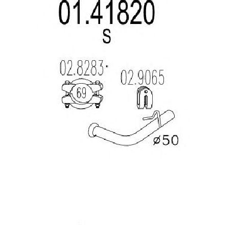 Racord evacuare MTS 01.41820</br>Piesa auto pentru Piese de montaj individuale Racord evacuare MTS 01.41820</br>Piesa auto pentru Piese de montaj individuale