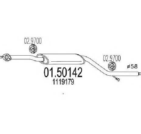 Toba esapament finala MTS 01.50142</br>Piesa auto pentru Sistemul de esapament Toba esapament finala MTS 01.50142</br>Piesa auto pentru Sistemul de esapament