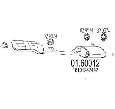 Toba esapament finala MTS 01.60012</br>Piesa auto pentru Sistemul de esapament Toba esapament finala MTS 01.60012</br>Piesa auto pentru Sistemul de esapament