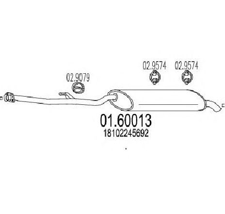Toba esapament finala MTS 01.60013</br>Piesa auto pentru Sistemul de esapament Toba esapament finala MTS 01.60013</br>Piesa auto pentru Sistemul de esapament