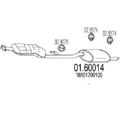 Toba esapament finala MTS 01.60014</br>Piesa auto pentru Sistemul de esapament Toba esapament finala MTS 01.60014</br>Piesa auto pentru Sistemul de esapament