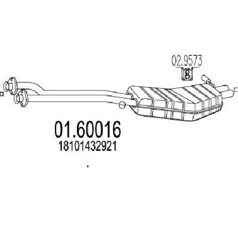 Toba esapament finala MTS 01.60016</br>Piesa auto pentru Sistemul de esapament Toba esapament finala MTS 01.60016</br>Piesa auto pentru Sistemul de esapament