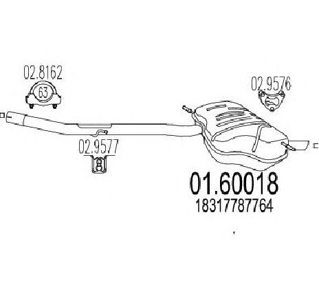 Toba esapament finala MTS 01.60018</br>Piesa auto pentru Sistemul de esapament Toba esapament finala MTS 01.60018</br>Piesa auto pentru Sistemul de esapament