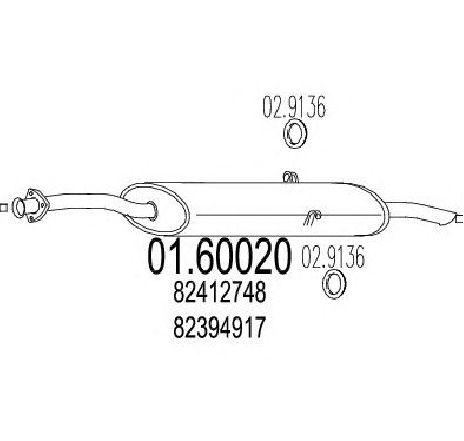 Toba esapament finala MTS 01.60020</br>Piesa auto pentru Sistemul de esapament Toba esapament finala MTS 01.60020</br>Piesa auto pentru Sistemul de esapament