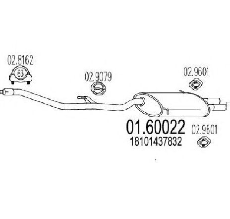 Toba esapament finala MTS 01.60022</br>Piesa auto pentru Sistemul de esapament Toba esapament finala MTS 01.60022</br>Piesa auto pentru Sistemul de esapament