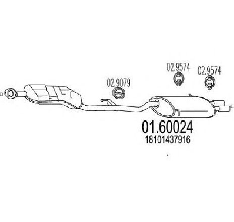 Toba esapament finala MTS 01.60024</br>Piesa auto pentru Sistemul de esapament Toba esapament finala MTS 01.60024</br>Piesa auto pentru Sistemul de esapament